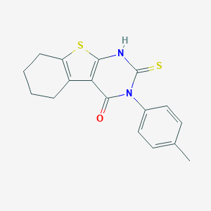 molecular formula C17H16N2OS2 B188488 2-Mercapto-3-p-tolyl-5,6,7,8-tetrahydro-3h-benzo[4,5]thieno[2,3-d]pyrimidin-4-one CAS No. 59898-69-0