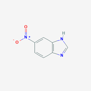 molecular formula C7H5N3O2 B188599 5-硝基苯并咪唑 CAS No. 94-52-0