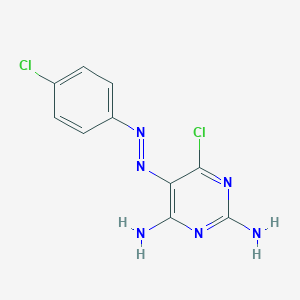 molecular formula C10H8Cl2N6 B188613 6-Chloro-5-[(e)-(4-chlorophenyl)diazenyl]pyrimidine-2,4-diamine CAS No. 5822-69-5