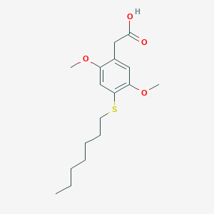 B188704 2-(4-(Heptylthio)-2,5-dimethoxyphenyl)acetic acid CAS No. 129658-25-9