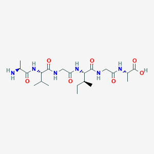 molecular formula C21H38N6O7 B188782 L-Alanine, L-alanyl-L-valylglycyl-L-isoleucylglycyl- CAS No. 129426-47-7