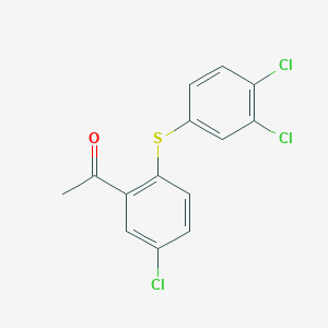 molecular formula C14H9Cl3OS B188813 Ethanone, 1-[5-chloro-2-[(3,4-dichlorophenyl)thio]phenyl]- CAS No. 112446-18-1