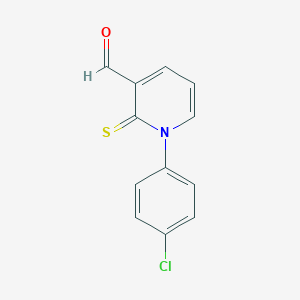 molecular formula C12H8ClNOS B189257 3-Pyridinecarboxaldehyde, 1-(4-chlorophenyl)-1,2-dihydro-2-thioxo- CAS No. 89817-93-6