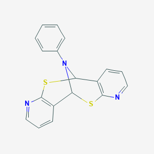 molecular formula C18H13N3S2 B189260 17-Phenyl-8,16-dithia-6,14,17-triazatetracyclo[7.7.1.0~2,7~.0~10,15~]heptadeca-2,4,6,10,12,14-hexaene CAS No. 72397-25-2