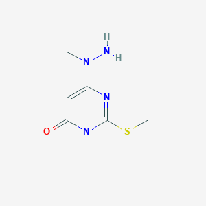 molecular formula C7H12N4OS B189750 6-[Amino(methyl)amino]-3-methyl-2-methylsulfanylpyrimidin-4-one CAS No. 7401-93-6