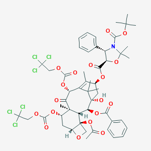 molecular formula C52H59Cl6NO18 B019007 5-O-[(1S,2S,3R,4S,7R,9S,10S,12R,15S)-4-乙酰氧基-2-苯甲酰氧基-1-羟基-10,14,17,17-四甲基-11-氧代-9,12-双(2,2,2-三氯乙氧羰基氧基)-6-氧杂四环[11.3.1.03,10.04,7]十七碳-13-烯-15-基] 3-O-叔丁基 (4S,5R)-2,2-二甲基-4-苯基-1,3-恶唑烷-3,5-二羧酸酯 CAS No. 143527-76-8