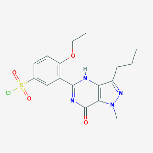 molecular formula C17H19ClN4O4S B019030 5-(5-氯磺酰基-2-乙氧基苯基)-1-甲基-3-丙基-1,6-二氢-7H-吡唑并[4,3-d]嘧啶-7-酮 CAS No. 139756-22-2