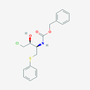 molecular formula C18H20ClNO3S B019057 苄基((2R,3S)-4-氯-3-羟基-1-(苯硫基)丁-2-基)氨基甲酸酯 CAS No. 159878-02-1