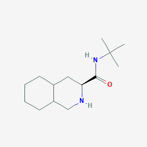 molecular formula C₁₄H₂₆N₂O B019062 (3S,4aS,8aS)-N-(叔丁基)十氢异喹啉-3-甲酰胺 CAS No. 136465-81-1