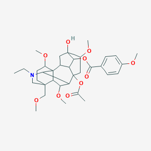 B190850 [8-Acetyloxy-11-ethyl-5-hydroxy-6,16,18-trimethoxy-13-(methoxymethyl)-11-azahexacyclo[7.7.2.12,5.01,10.03,8.013,17]nonadecan-4-yl] 4-methoxybenzoate CAS No. 79592-91-9