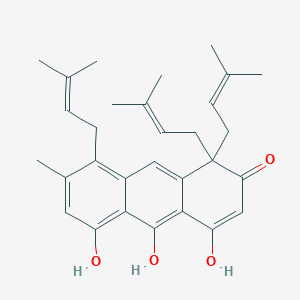 B191385 3,8,9-Trihydroxy-6-methyl-4,4,5-tris(3-methylbut-2-enyl)anthracen-1(4H)-one CAS No. 3736-60-5