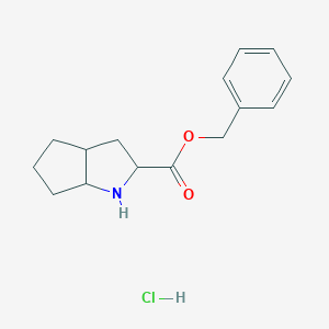 molecular formula C15H20ClNO2 B019151 （2S，3aS，6aS）-苯甲基八氢环戊并[b]吡咯-2-羧酸盐盐酸盐 CAS No. 87269-87-2
