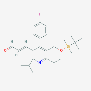 molecular formula C27H38FNO2Si B019175 (E)-3-[5-Tert-butyldimethylsilyloxymethyl-2,6-diisopropyl-4-(4-fluorophenyl)-pyrid-3-YL]-prop-2-enal CAS No. 124863-84-9