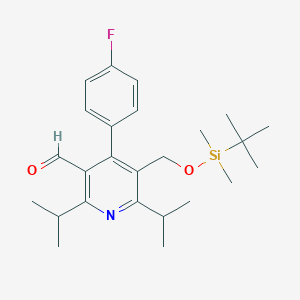 molecular formula C25H36FNO2Si B019176 5-叔丁基二甲基甲硅烷基氧基甲基-2,6-二异丙基-4-(4-氟苯基)-吡啶-3-甲醛 CAS No. 124863-83-8