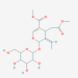 molecular formula C18H26O11 B191998 甲基 (5Z)-5-乙叉基-4-(2-甲氧基-2-氧代乙基)-6-[3,4,5-三羟基-6-(羟甲基)氧杂-2-基]氧基-4H-吡喃-3-羧酸酯 CAS No. 30164-95-5