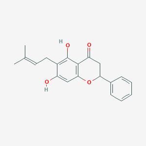 B192177 5,7-Dihydroxy-6-prenylflavanone CAS No. 55051-77-9