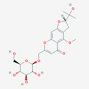 molecular formula C22H28O11 B192187 原-O-葡萄糖基三尖杉酚苷 CAS No. 80681-45-4