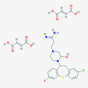 B019238 (E)-but-2-enedioic acid;3-[4-(3-chloro-9-fluoro-5,6-dihydrobenzo[b][1]benzothiepin-6-yl)-3-hydroxypiperazin-1-yl]propanimidamide CAS No. 104821-45-6