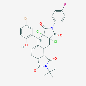 6-(5-Bromo-2-hydroxyphenyl)-2-tert-butyl-6a,9a-dichloro-8-(4-fluorophenyl)-3a,4,6,10,10a,10b-hexahydroisoindolo[5,6-e]isoindole-1,3,7,9-tetrone