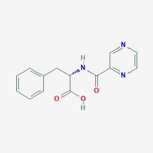 molecular formula C14H13N3O3 B193253 (S)-3-苯基-2-(吡嗪-2-甲酰胺基)丙酸 CAS No. 114457-94-2