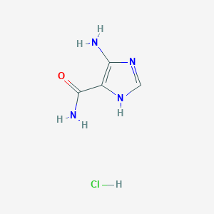 molecular formula C4H7ClN4O B193321 4-氨基-5-咪唑甲酰胺盐酸盐 CAS No. 72-40-2