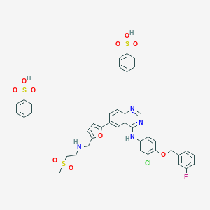 molecular formula C43H42ClFN4O10S3 B193493 拉帕替尼二甲磺酸盐 CAS No. 388082-77-7