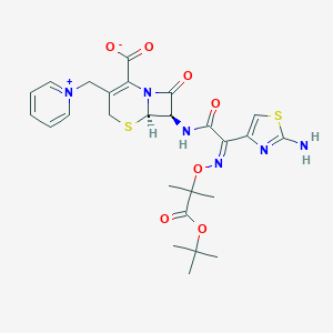 molecular formula C26H30N6O7S2 B193859 叔丁基头孢他啶 CAS No. 102772-66-7