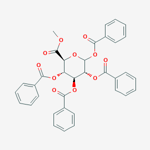 molecular formula C₃₅H₂₈O₁₁ B019474 metil (2S,3S,4S,5R)-3,4,5,6-tetrabenzoiloxiano-2-carboxilato CAS No. 201789-32-4