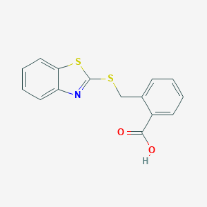 molecular formula C15H11NO2S2 B019493 Ácido 2-((benzo[d]tiazol-2-iltio)metil)benzoico CAS No. 100961-61-3