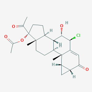 B195058 [(1S,2S,3S,5R,9S,10S,11R,12S,15R,16S)-15-Acetyl-9-chloro-10-hydroxy-2,16-dimethyl-6-oxo-15-pentacyclo[9.7.0.02,8.03,5.012,16]octadec-7-enyl] acetate CAS No. 23814-84-8