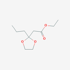 molecular formula C10H18O4 B019514 乙酸(2-丙基-1,3-二氧戊环-2-基)乙酯 CAS No. 76924-94-2