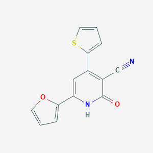 molecular formula C14H8N2O2S B019527 6-(呋喃-2-基)-2-氧代-4-(噻吩-2-基)-1,2-二氢吡啶-3-腈 CAS No. 111121-81-4