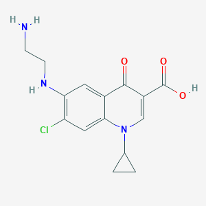 molecular formula C15H16ClN3O3 B019550 6-[(2-氨基乙基)氨基]-7-氯-1-环丙基-1,4-二氢-4-氧代-喹啉-3-羧酸 CAS No. 528851-85-6