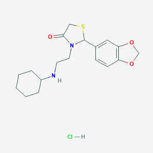 B019551 4-Thiazolidinone, 2-(1,3-benzodioxol-5-yl)-3-(2-(cyclohexylamino)ethyl)-, monohydrochloride CAS No. 102612-93-1