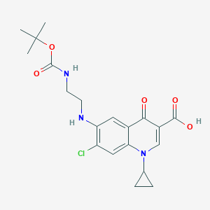 molecular formula C20H24ClN3O5 B019552 6-[(2-叔丁氧羰基氨基乙基)氨基]-7-氯-1-环丙基-1,4-二氢-4-氧代-喹啉-3-羧酸 CAS No. 528851-37-8