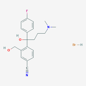 molecular formula C20H24BrFN2O2 B195625 4-(4-(Dimethylamino)-1-(4-fluorophenyl)-1-hydroxybutyl)-3-(hydroxymethyl)benzonitrile hydrobromide CAS No. 103146-26-5