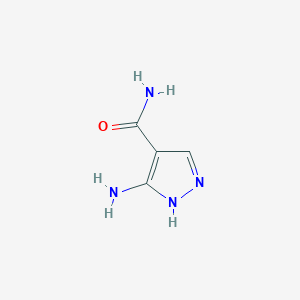 molecular formula C4H6N4O B019573 3-氨基-1H-吡唑-4-甲酰胺 CAS No. 5334-31-6
