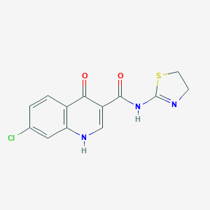 B019608 7-chloro-N-(4,5-dihydro-1,3-thiazol-2-yl)-4-oxo-1H-quinoline-3-carboxamide CAS No. 108278-53-1