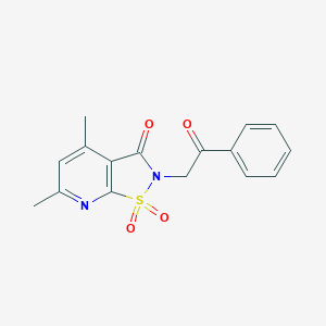 B019611 Isothiazolo(5,4-b)pyridin-3(2H)-one, 4,6-dimethyl-2-(2-oxo-2-phenylethyl)-, 1,1-dioxide CAS No. 108361-85-9