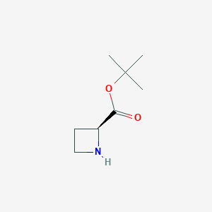 molecular formula C8H15NO2 B020061 Éster tert-butílico del ácido L-azetidina-2-carboxílico CAS No. 129740-14-3