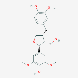 molecular formula C21H26O7 B200966 4-[(2S,3R,4R)-4-[(4-hydroxy-3-methoxyphenyl)methyl]-3-(hydroxymethyl)oxolan-2-yl]-2,6-dimethoxyphenol CAS No. 105256-12-0