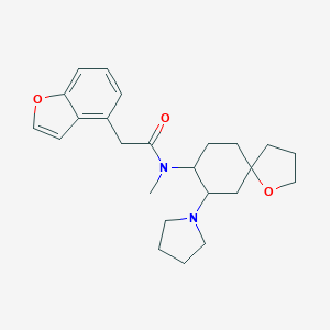 B020227 4-Benzofuranacetamide, N-methyl-N-(7-(1-pyrrolidinyl)-1-oxaspiro(4.5)dec-8-yl)- CAS No. 107431-28-7