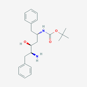 molecular formula C23H32N2O3 B020248 叔丁基((2S,4S,5S)-5-氨基-4-羟基-1,6-二苯基己烷-2-基)氨基甲酸酯 CAS No. 144163-85-9