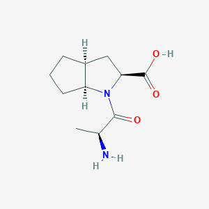 molecular formula C11H18N2O3 B020279 1-(2-氨基-1-氧代丙基)八氢环戊[b]吡咯-2-羧酸 CAS No. 104160-97-6
