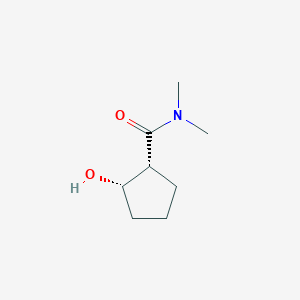 molecular formula C8H15NO2 B020521 Cyclopentanecarboxamide, 2-hydroxy-N,N-dimethyl-, cis-(9CI) CAS No. 105665-03-0