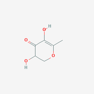 molecular formula C6H8O4 B020536 4H-Pyran-4-one, 2,3-dihydro-3,5-dihydroxy-6-methyl- CAS No. 28564-83-2