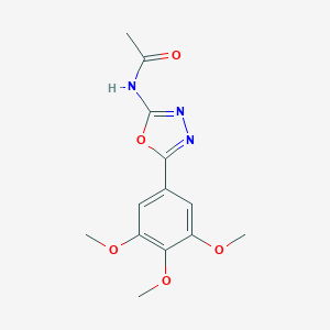 molecular formula C13H15N3O5 B020626 乙酰酰胺，N-(5-(3,4,5-三甲氧基苯基)-1,3,4-恶二唑-2-基)- CAS No. 19938-46-6
