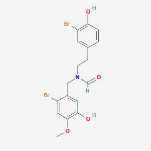 molecular formula C17H17Br2NO4 B021035 N-(3-溴-4-羟基苯乙基)-N-(2-溴-5-羟基-4-甲氧基苄基)甲酰胺 CAS No. 162334-97-6