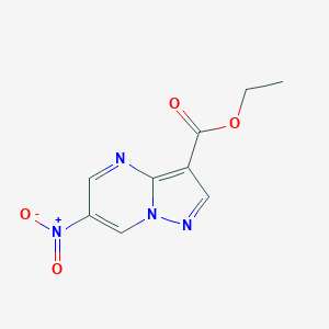 molecular formula C9H8N4O4 B021110 6-硝基吡唑并[1,5-a]嘧啶-3-羧酸乙酯 CAS No. 105411-95-8