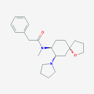 molecular formula C22H32N2O2 B211171 n-甲基-2-苯基-n-[(5r,7s,8s)-7-(吡咯烷-1-基)-1-氧代螺[4.5]癸-8-基]乙酰胺 CAS No. 96744-75-1